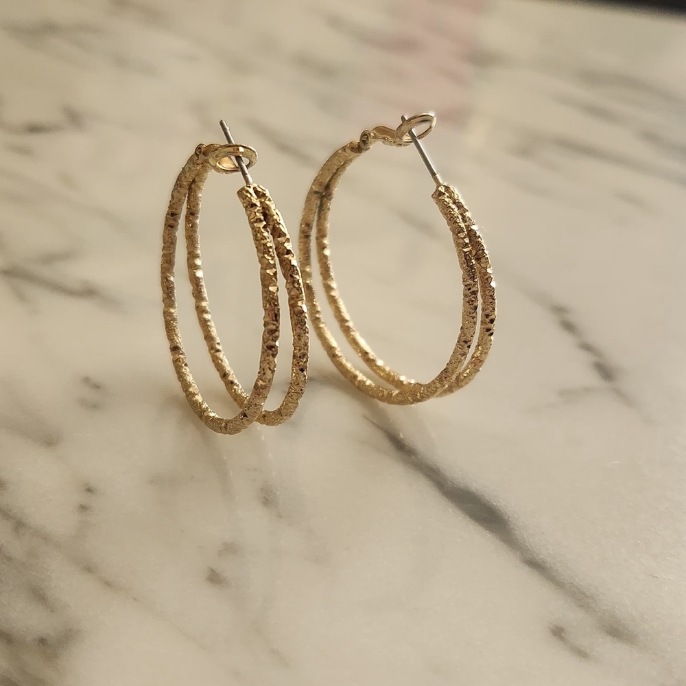 Bay Studio Gold Tone Double Hoops